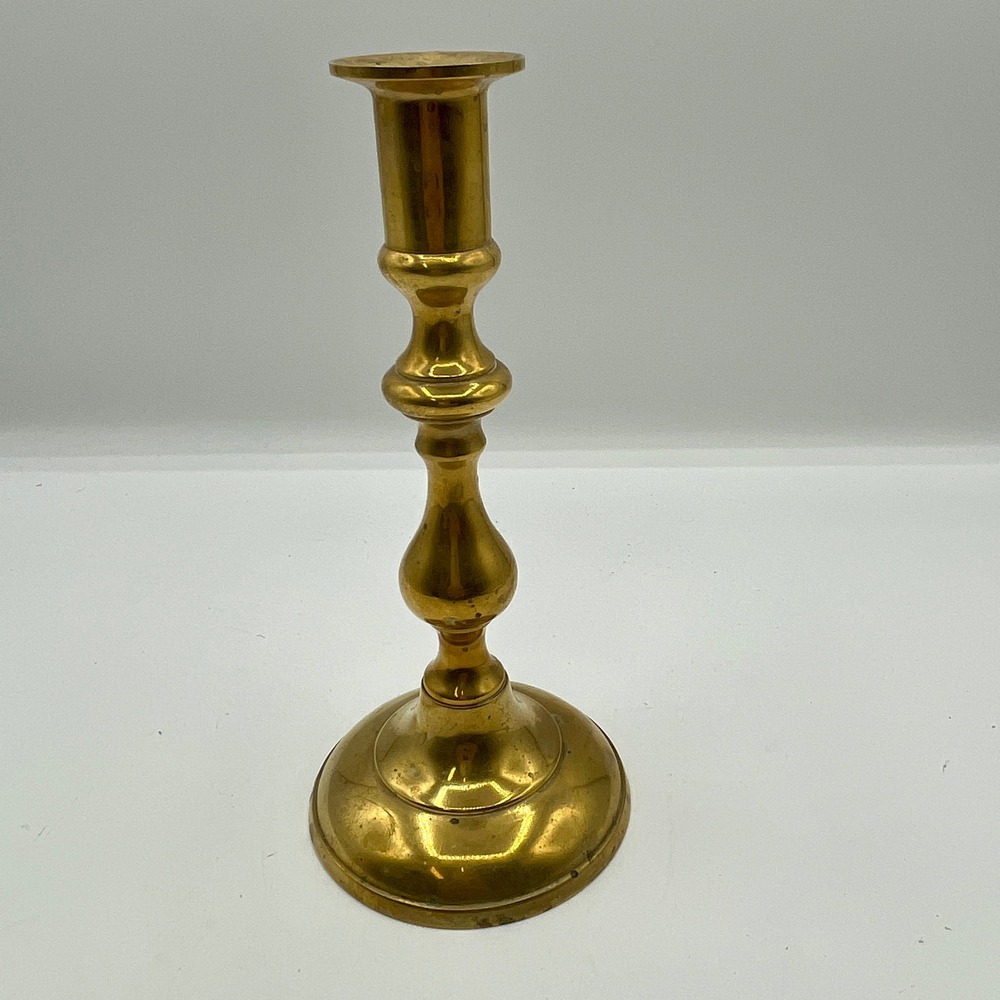 Vintage Solid Brass Taper Candlestick Holder 7.5 Inch‎ Baluster Stem Heavy